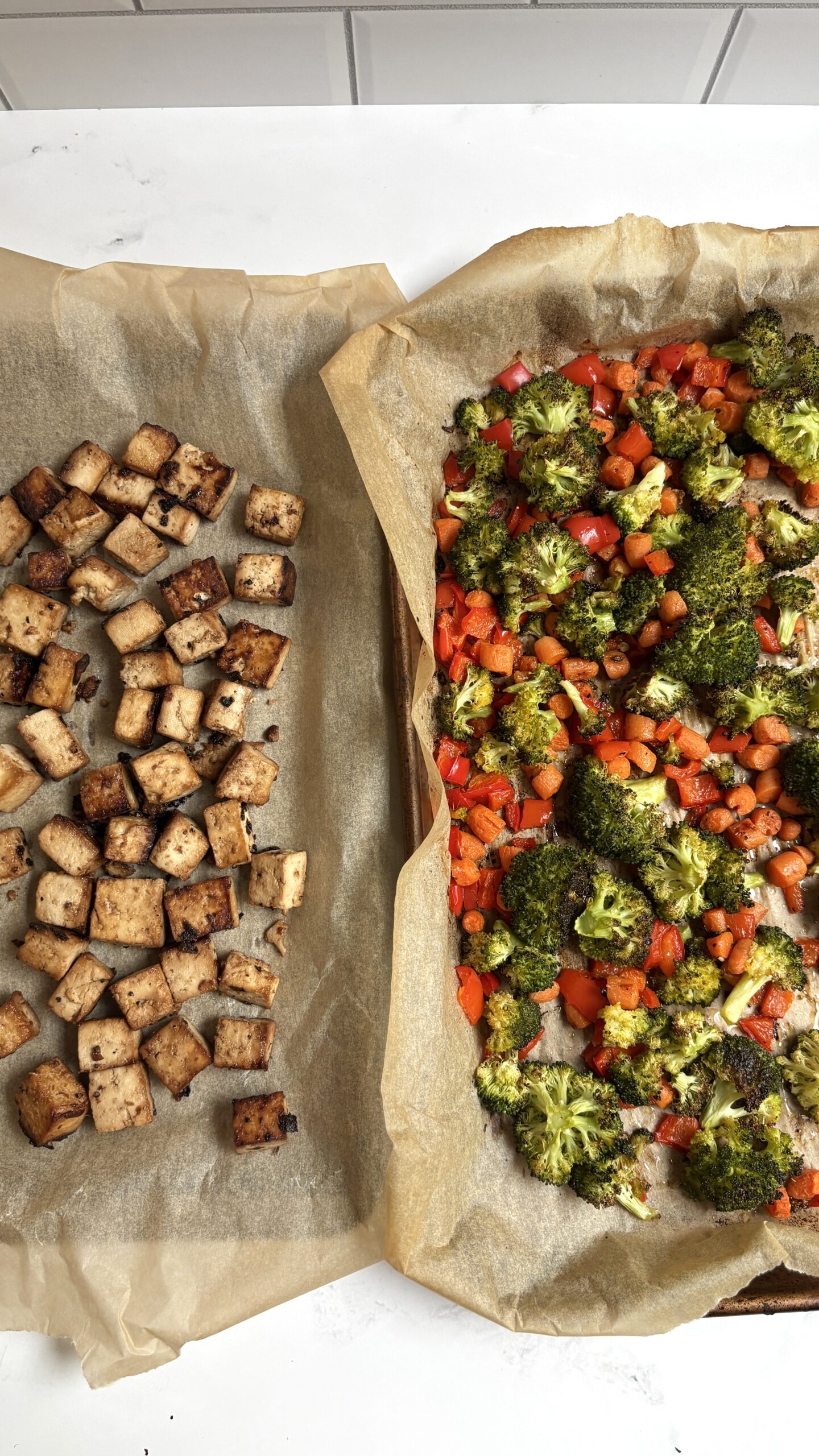 Roasted Tofu Veggie Bowl with Sunflower Sauce