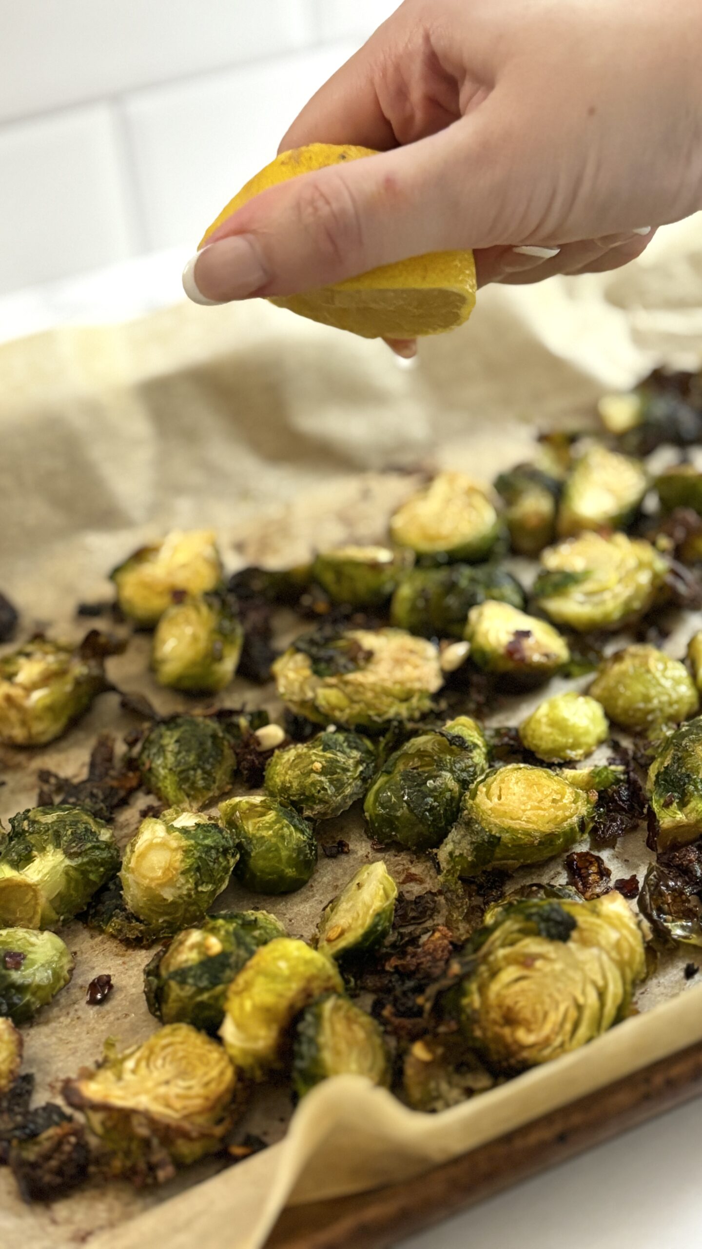 Lemon Parmesan Roasted Brussels Sprouts