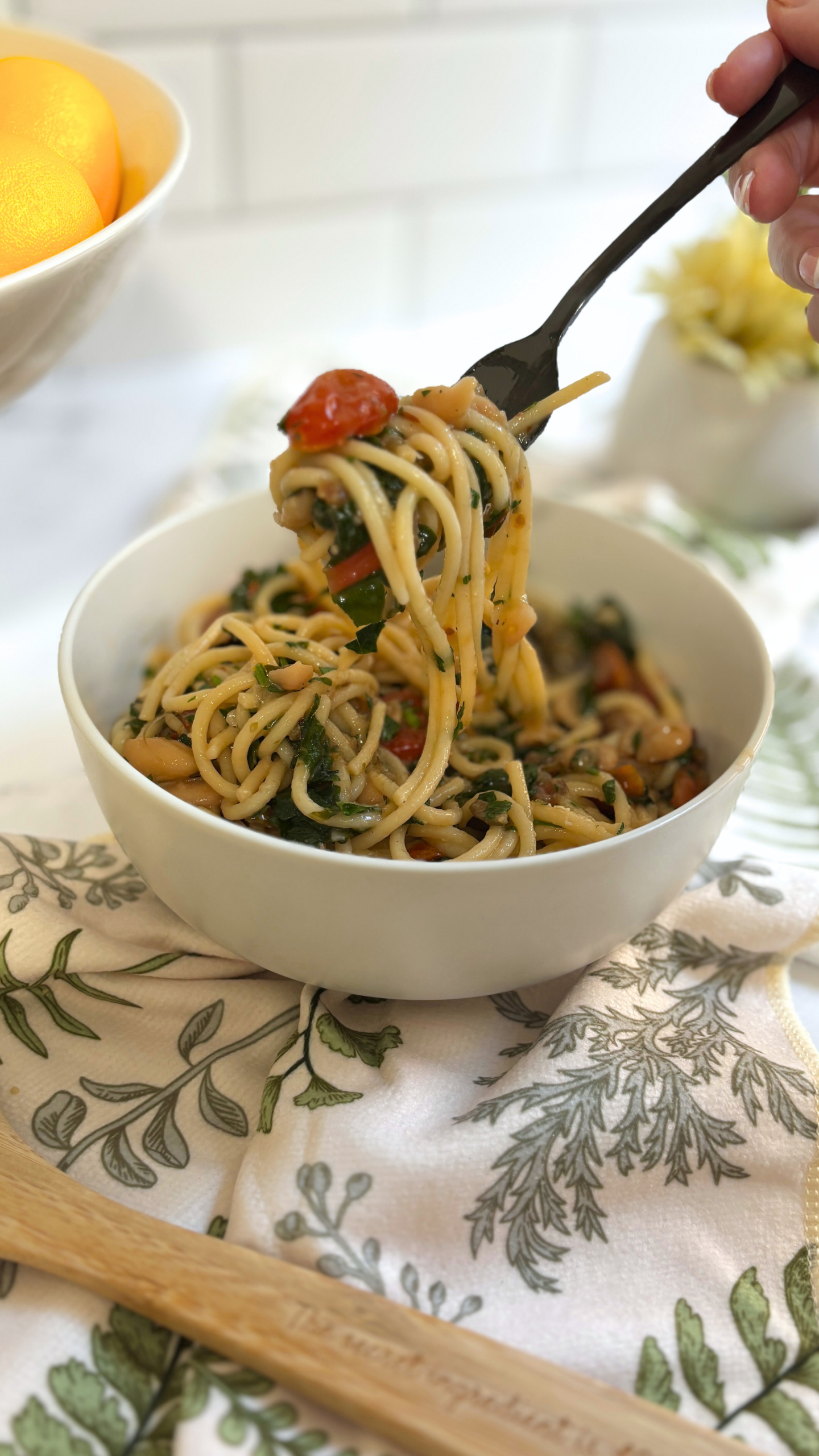 Easy Swiss Chard Pasta with White Beans