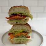 Rainbow Veggie Sandwich with Edamame-Cilantro Spread
