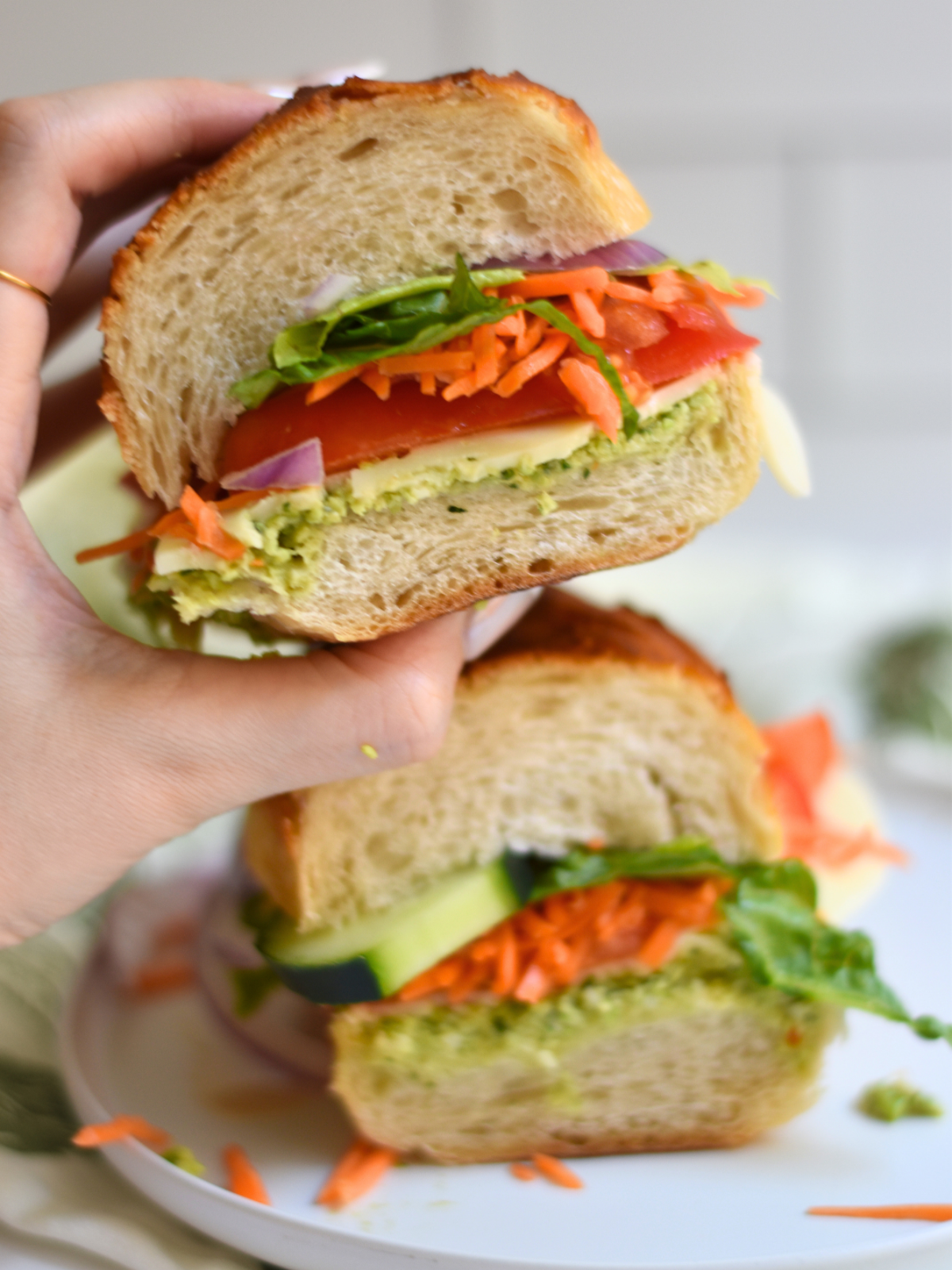 Rainbow Veggie Sandwich
