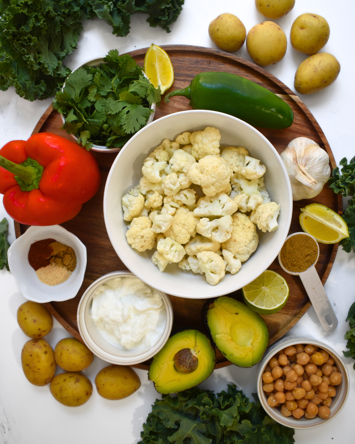 Roasted Chickpea and Potato Kale Bowls