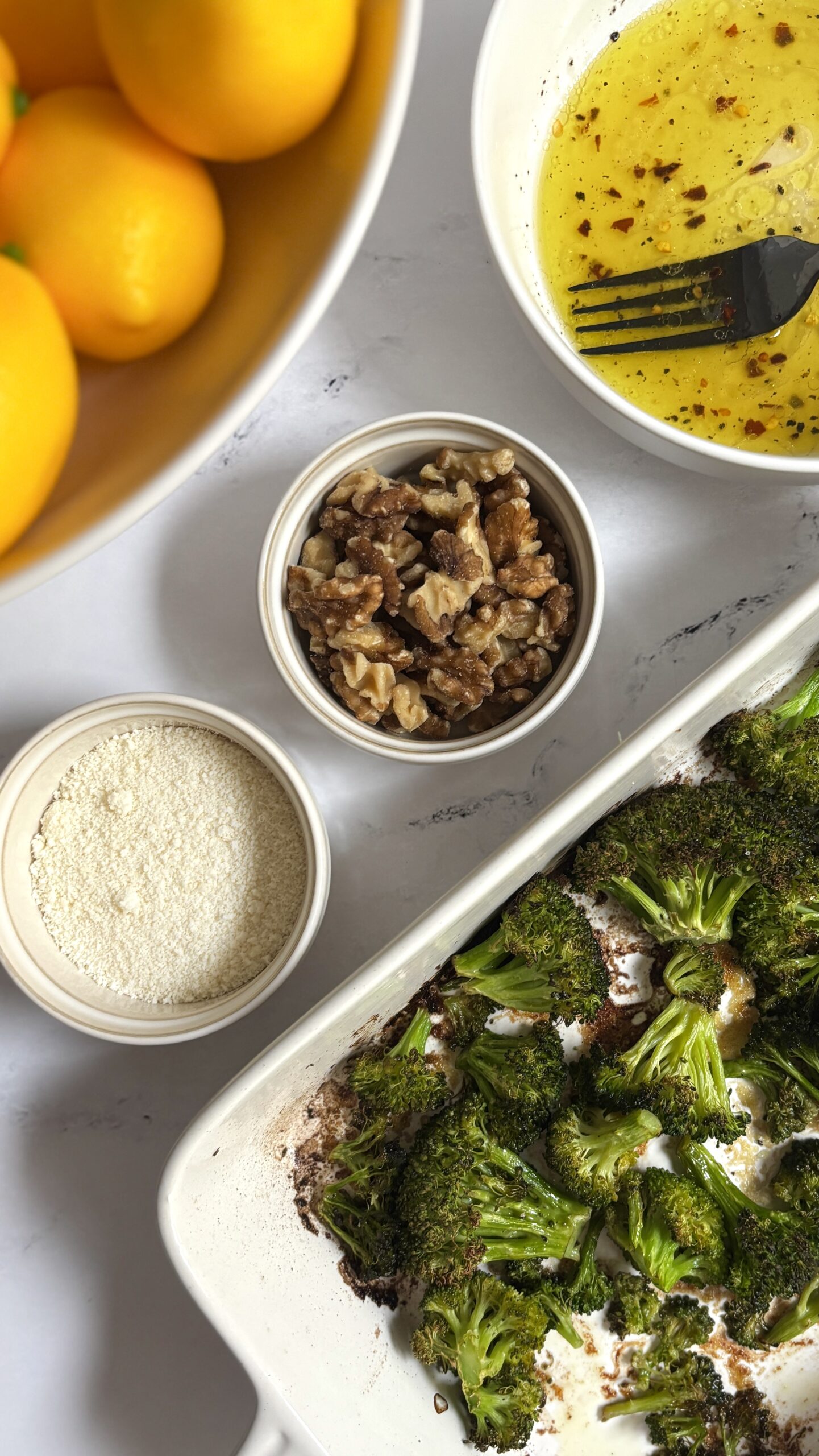 Roasted Broccoli with Lemon, Walnuts, and Parmesan