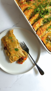 Veggie Enchiladas with Sweet Potato, Black Beans, and Corn