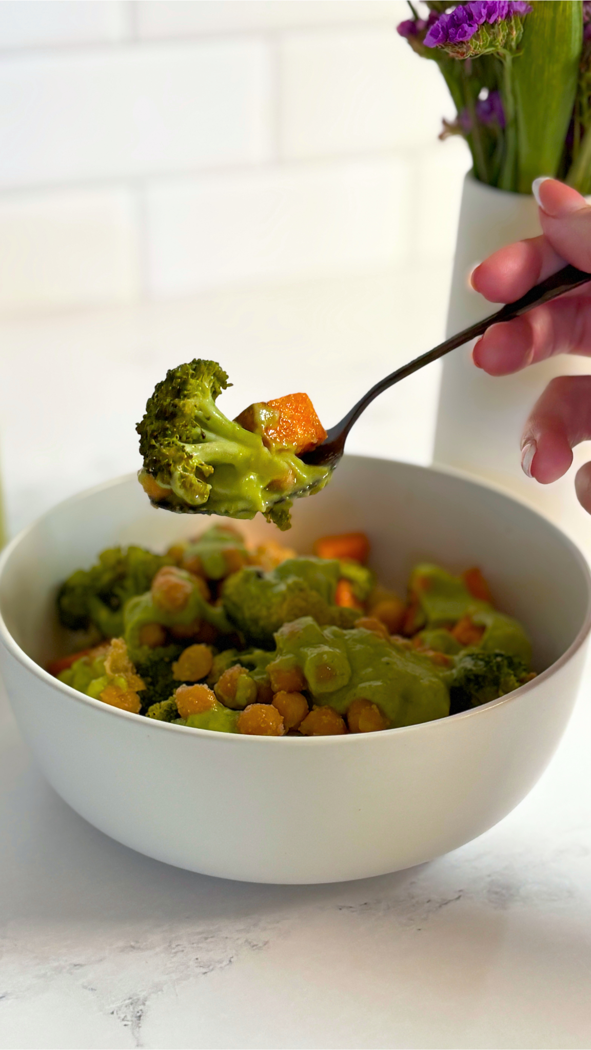 Plant-Powered Couscous Bowls with Avocado Herb Sauce