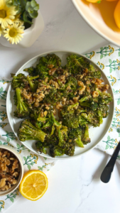 Roasted Broccoli with Lemon, Walnuts, and Parmesan