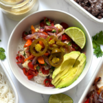 Black Bean Burrito Bowls with Creamy Cashew Sauce