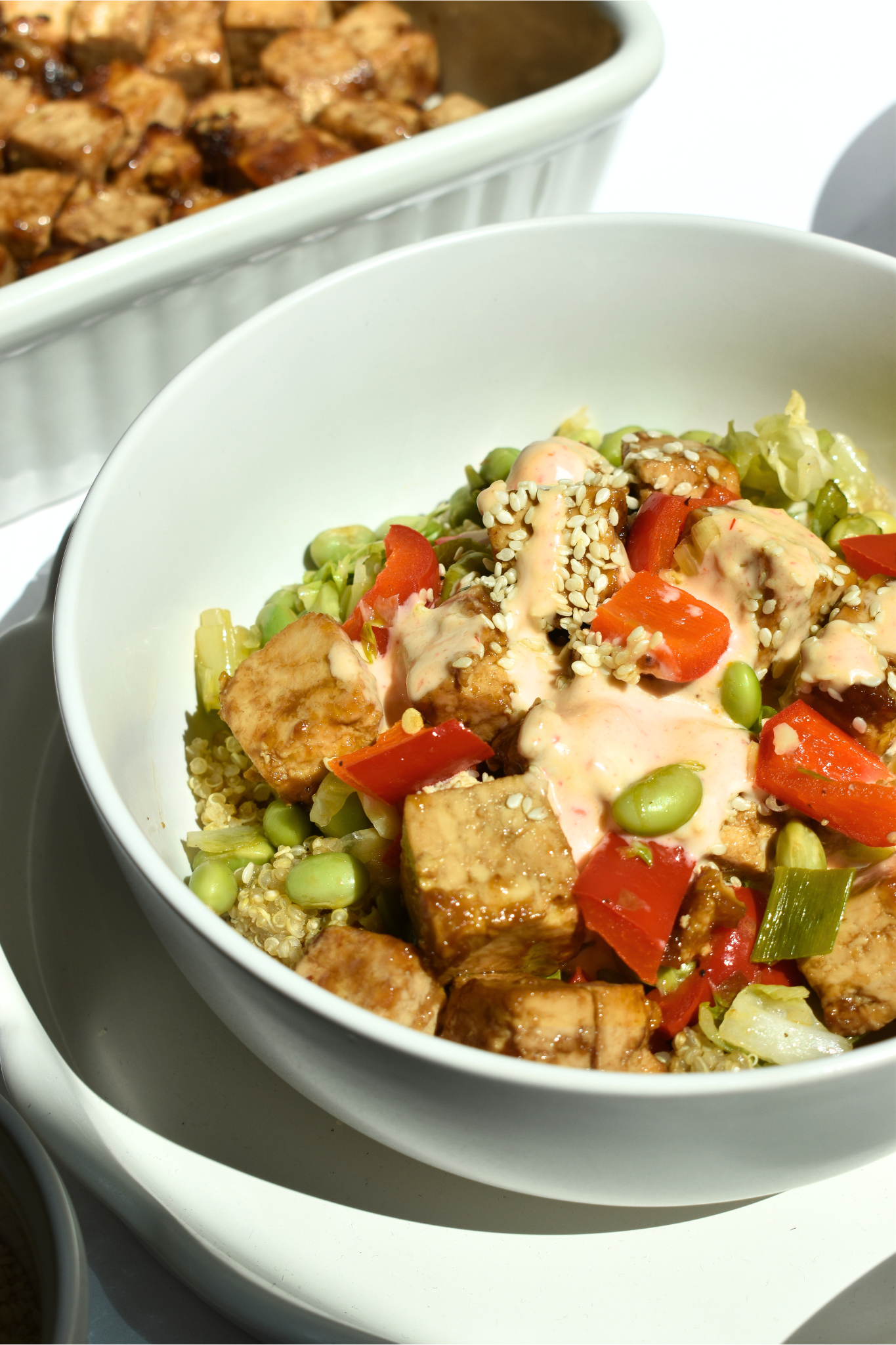 teriyaki tofu quinoa bowls