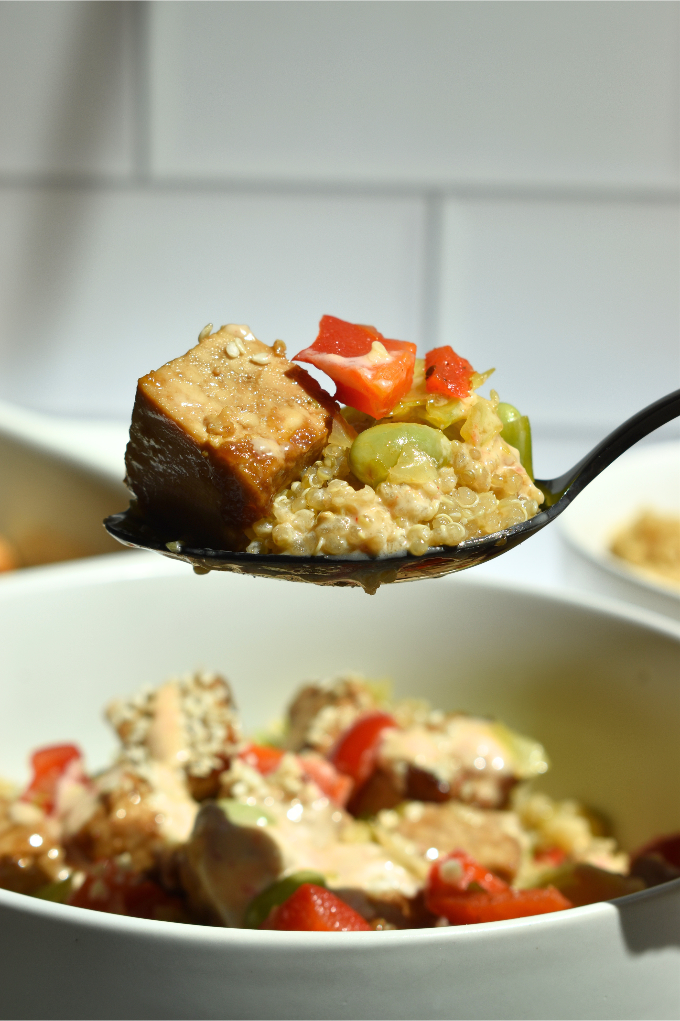 teriyaki tofu quinoa bowls