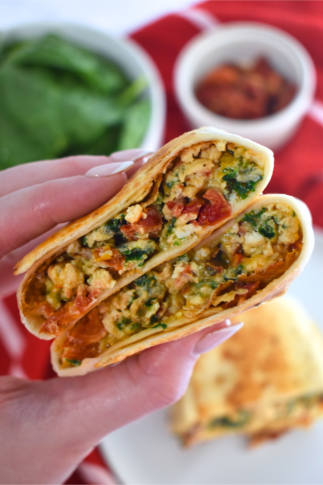 spinach feta egg white wrap