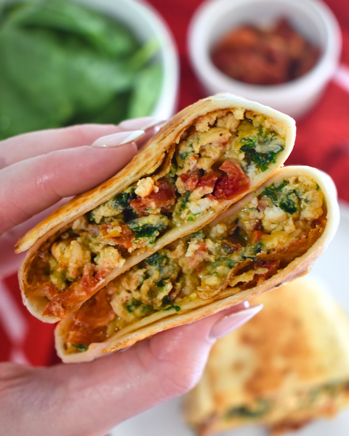 Spinach Feta Egg White Wrap