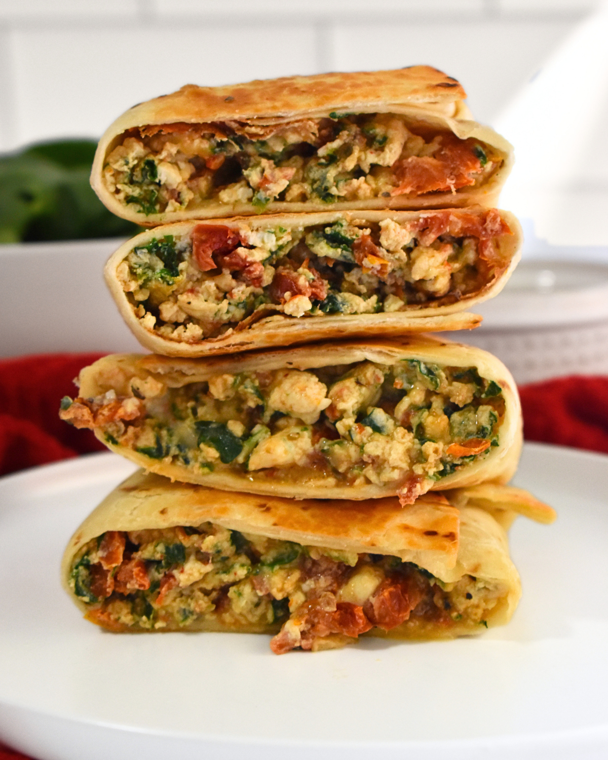 Spinach Feta Egg White Wrap