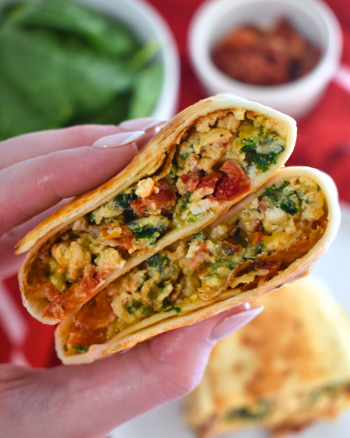Spinach Feta Egg White Wrap