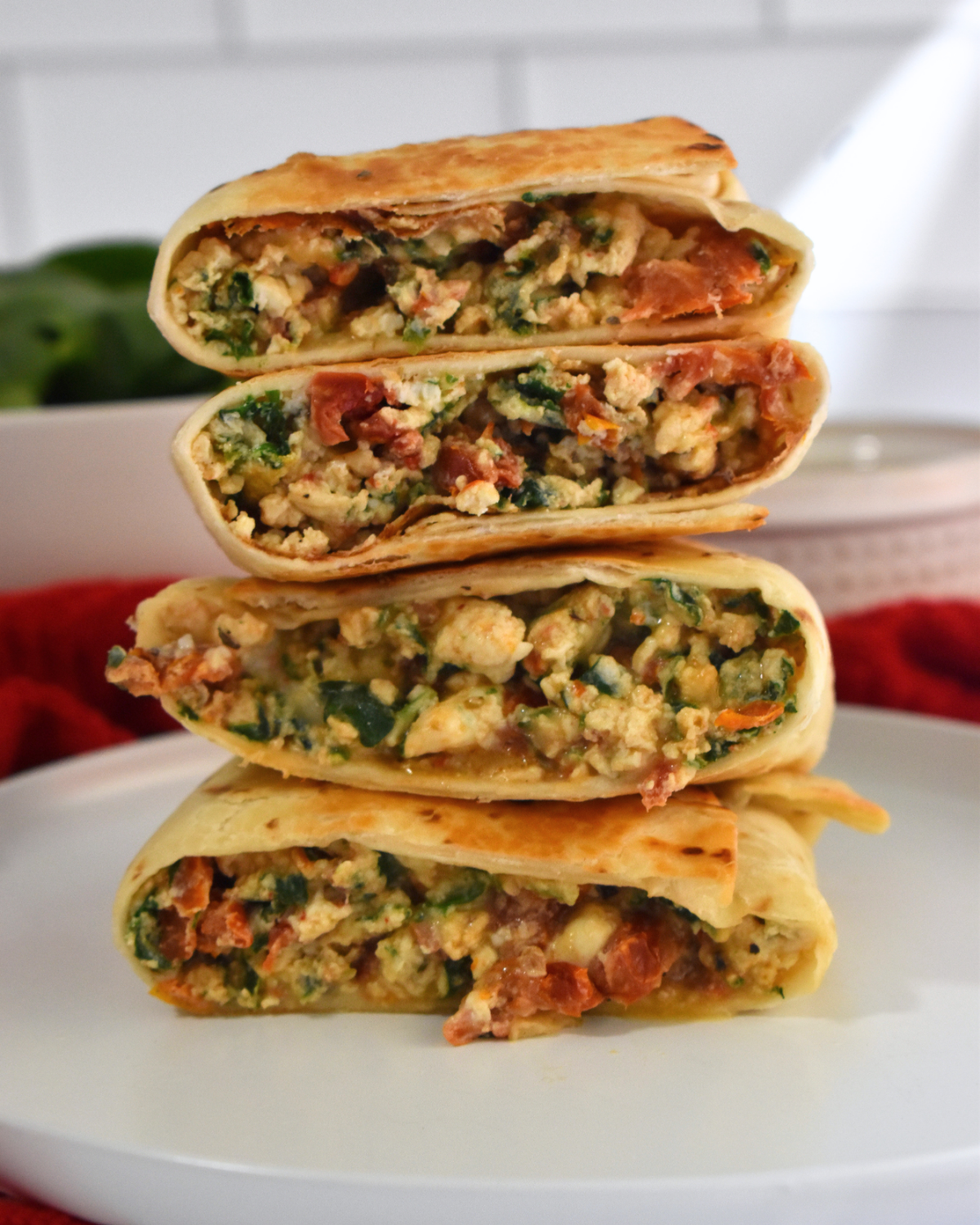 Spinach Feta Egg White Wrap
