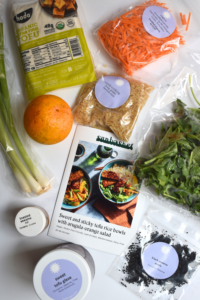 Sweet and Sticky Tofu Rice Bowls With Arugula-Orange Salad