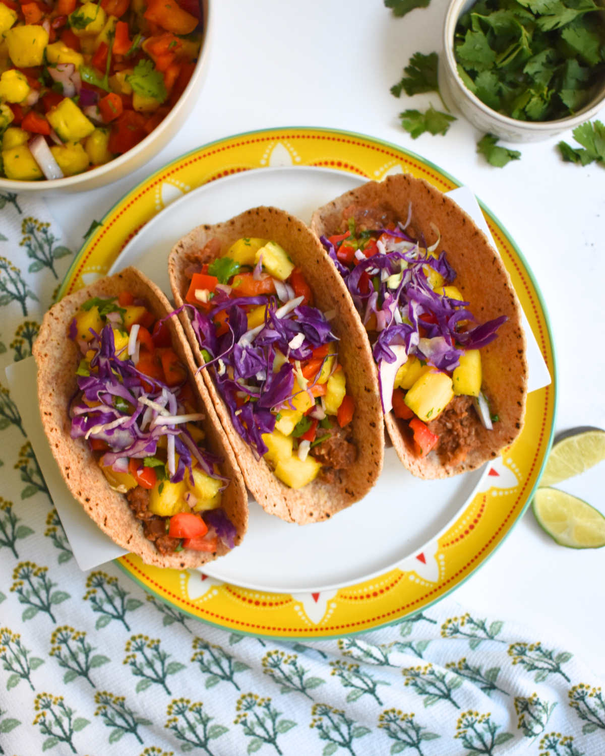 Easy Lentil Tacos with Pineapple Salsa