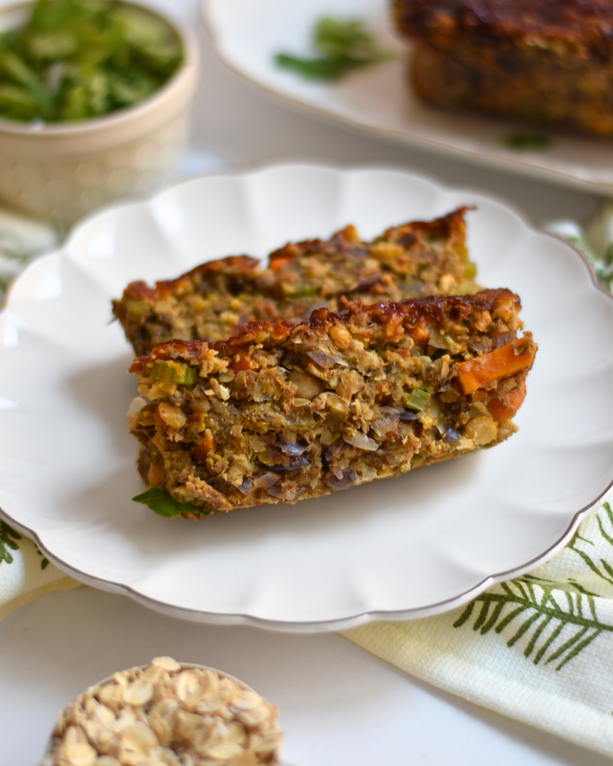 Lentil Chickpea Veggie Loaf