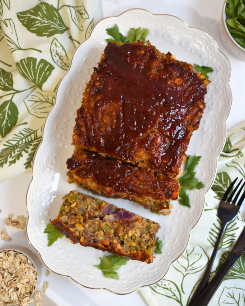 Lentil Chickpea Veggie Loaf