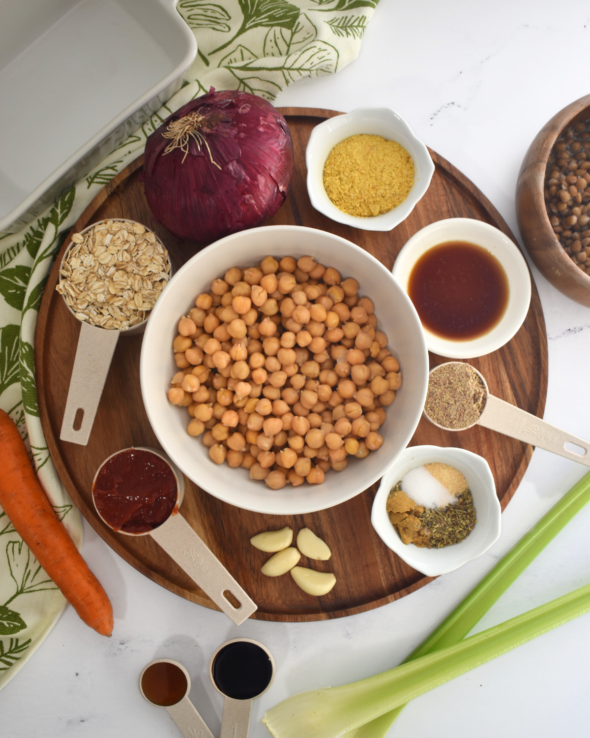 Lentil Chickpea Veggie Loaf