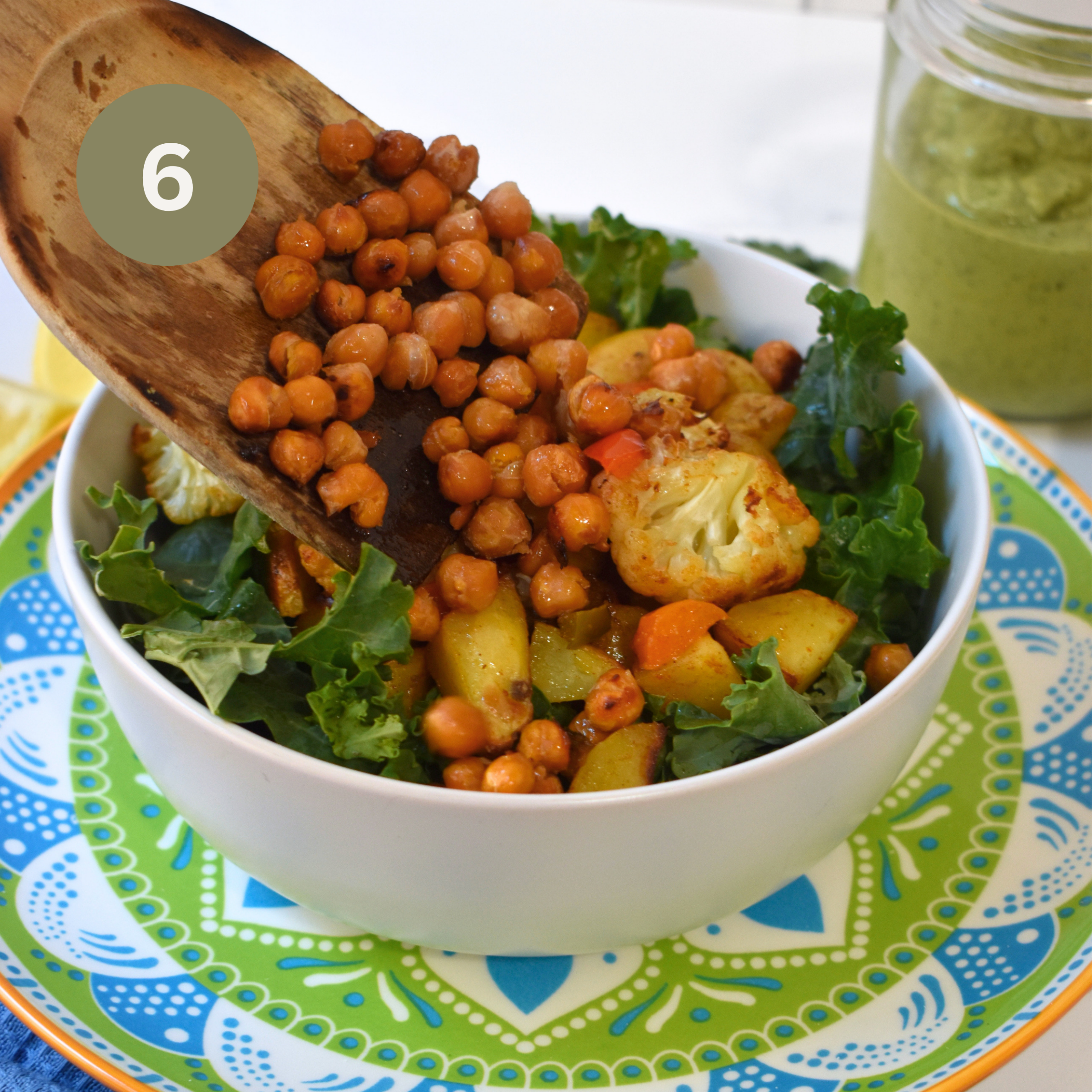 Roasted Chickpea and Potato Kale Bowls