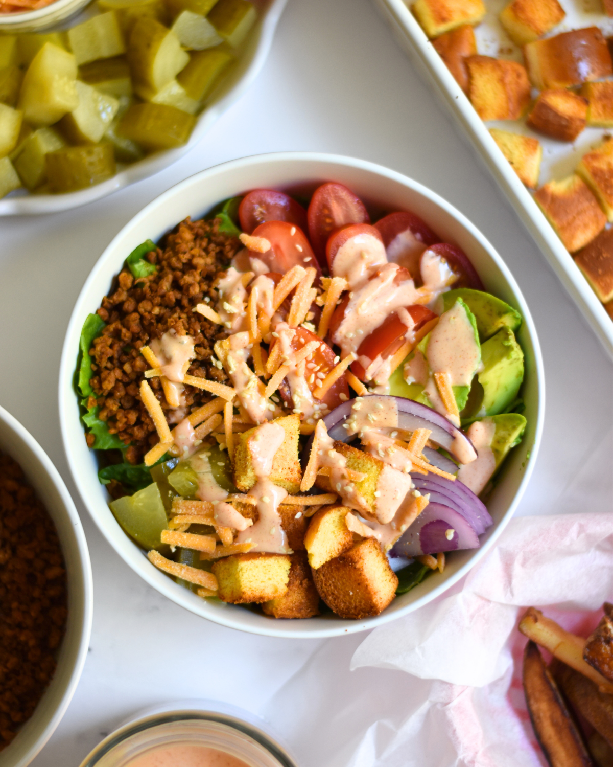Vegan Burger Salad Bowl