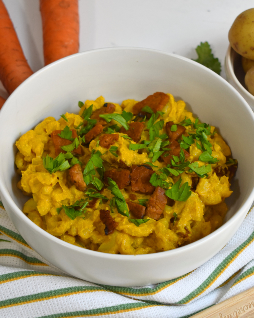 Vegan Mac Cheese Tempeh Bacon