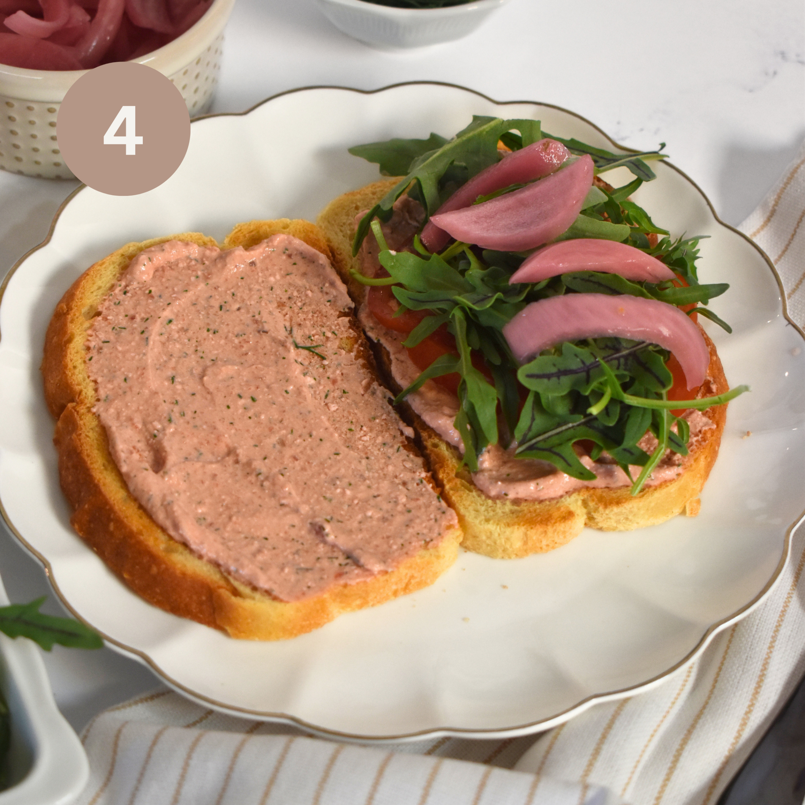 Heirloom Tomato Sandwich with Beet Whipped Feta