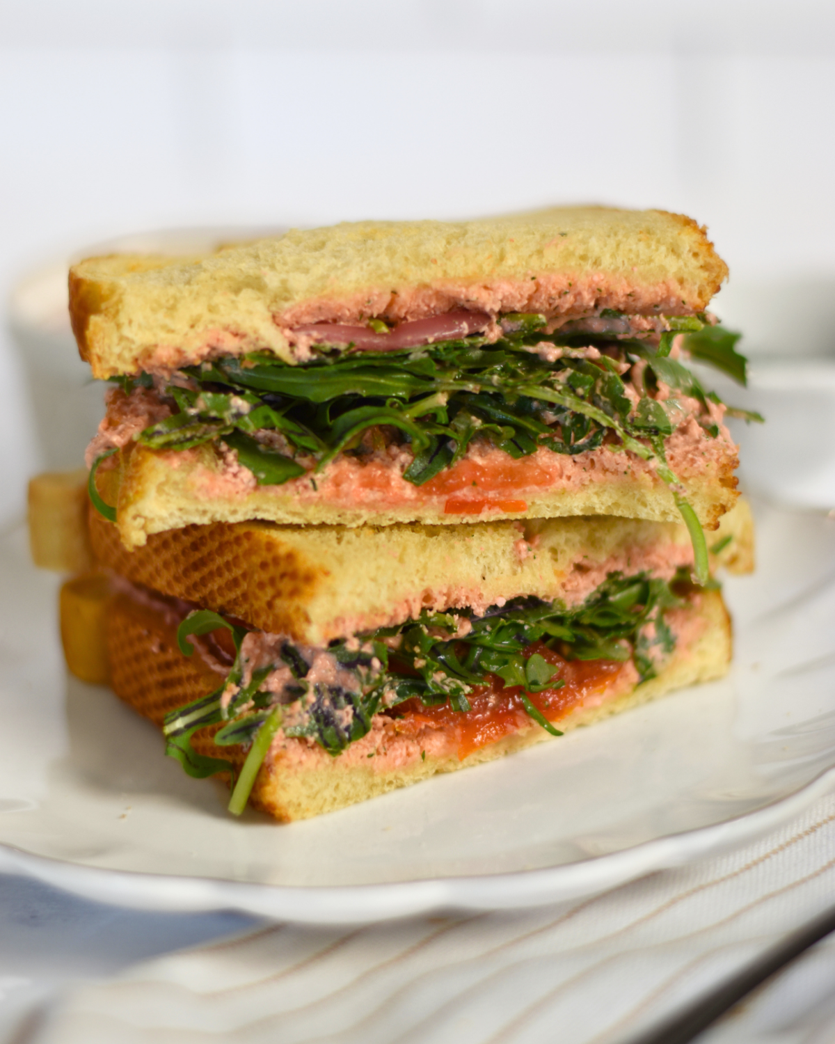 Heirloom Tomato Sandwich with Beet Whipped Feta