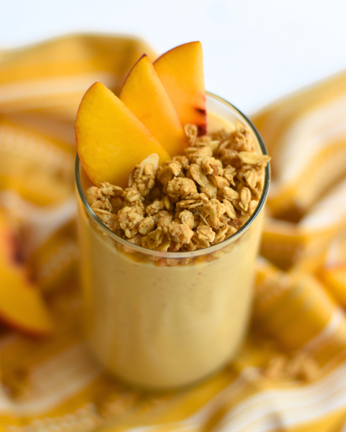High-Protein Peach Cobbler Smoothie