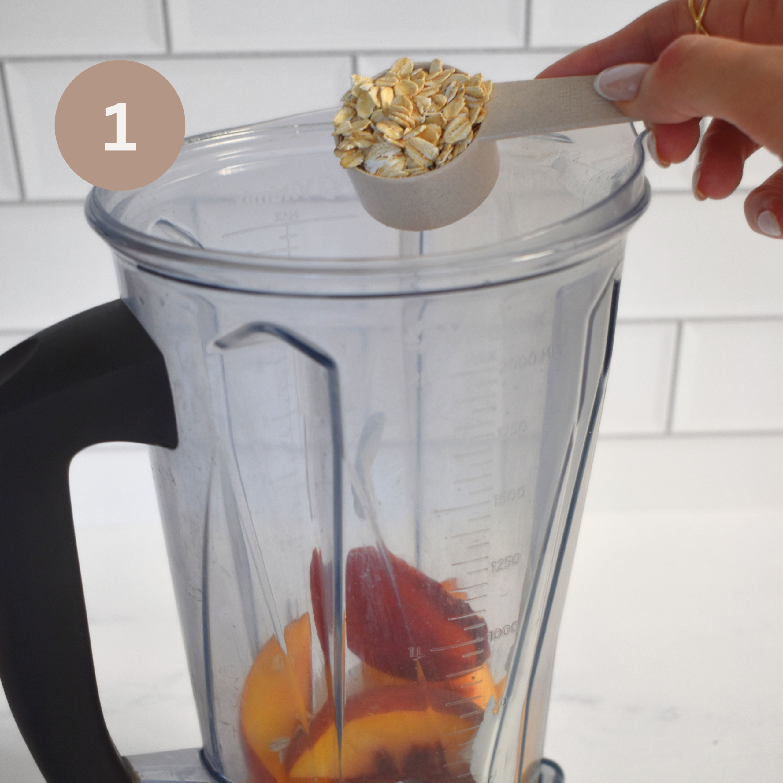 High-Protein Peach Cobbler Smoothie