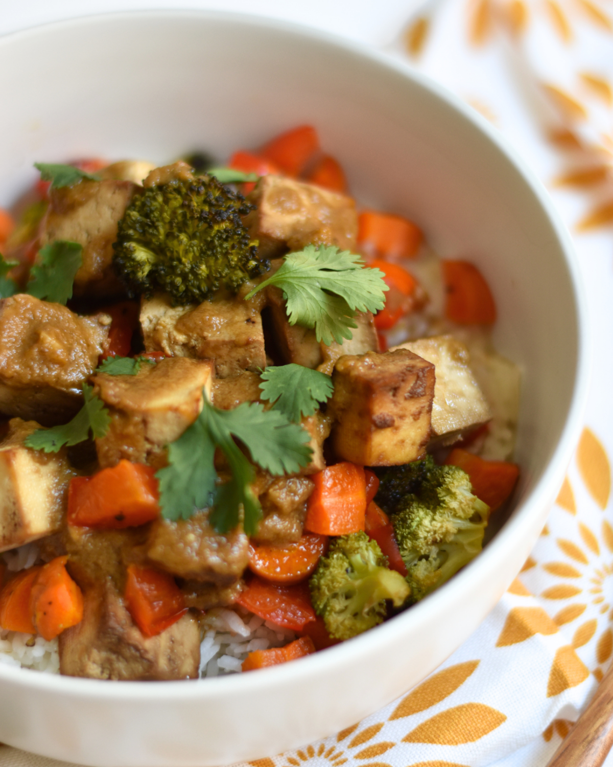 Roasted Tofu Veggie Bowl