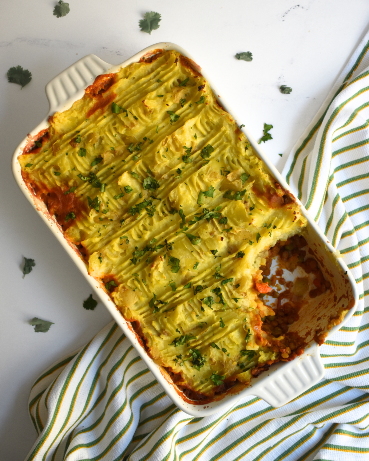 Lentil Tikka Masala Vegan Shepherd's Pie