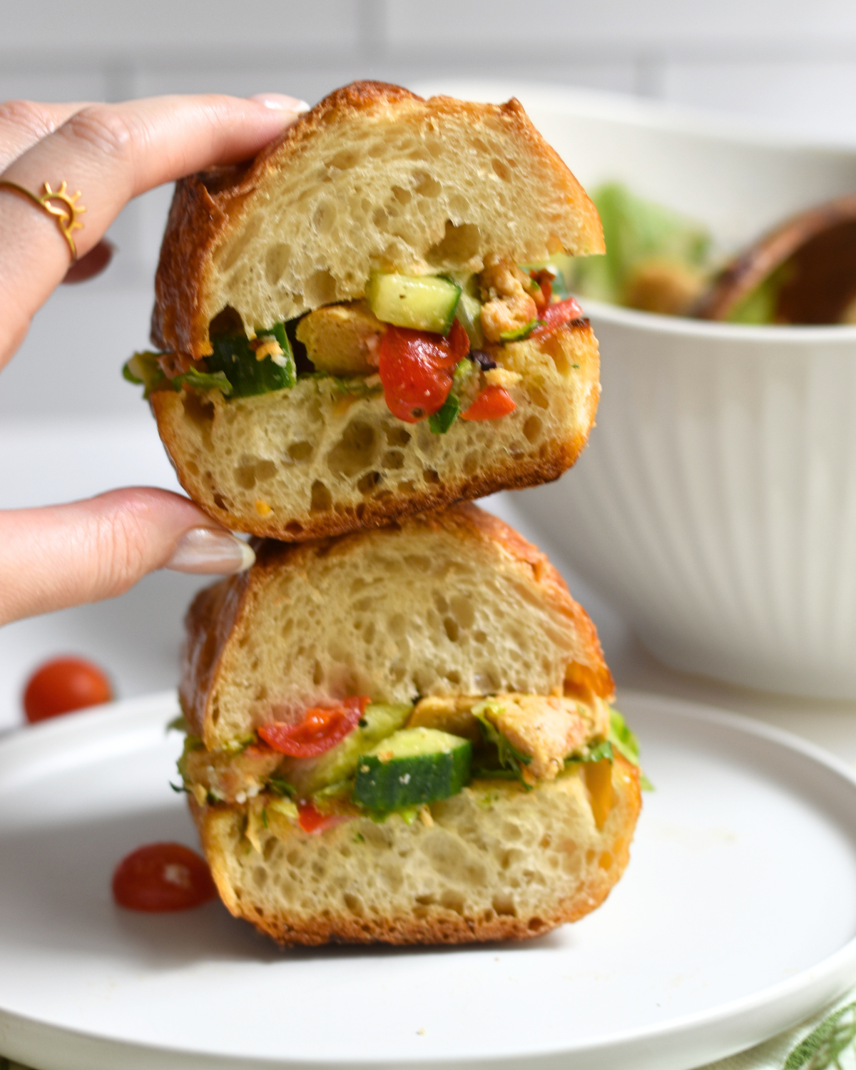Vegan Greek Salad Sandwiches