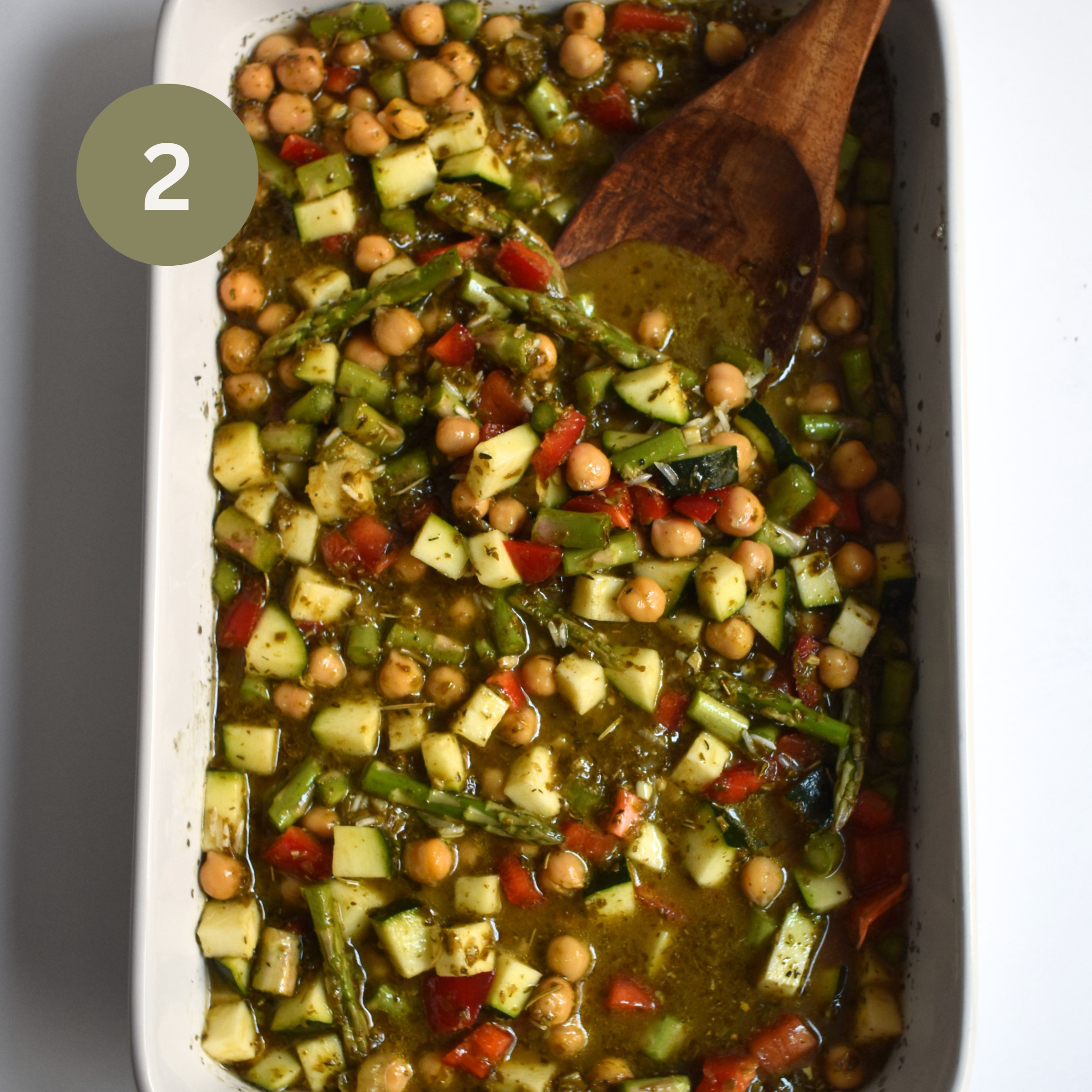 One-Pan Pesto Chickpea Rice Bake